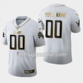 Maillot Homme Detroit Lions Personnalisé Nike Blanc Golden Edition 100th